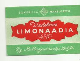 Vadelma Limonaadia -  juomaetiketti