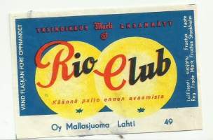 Rio Club -  juomaetiketti