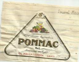 Pommac -  juomaetiketti