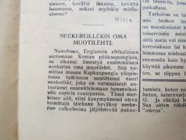 Kuluttajain Lehti 1936 nr 15-16, &quot;Moskova&quot;-kortti edistysmielistä osuuskauppaa vastaan, OTK puvut, Singapore - ihmistyyppejä ja muotia, Suomalaisesta aapeluksesta...