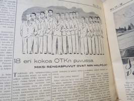 Kuluttajain Lehti 1936 nr 15-16, &quot;Moskova&quot;-kortti edistysmielistä osuuskauppaa vastaan, OTK puvut, Singapore - ihmistyyppejä ja muotia, Suomalaisesta aapeluksesta...