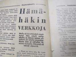 Jännityslukemisto 1942 nr 2, keskiaukeamalla &quot;Iskevä Salama - Flash Gordon&quot;, etulehdellä &quot;Pantterityttö&quot;, takasivulla Matti ja Reima -sarjakuvat, Marton Taiga, ym.