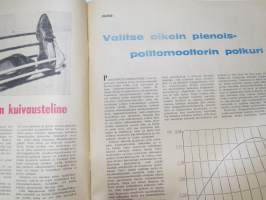 Taitaja 1962 nr 1 - &quot;Zero&quot;, Akustiikka levyjen kiinnitys, Kumimoottorilennokki &quot;TI&quot; Mikojan E-66, Moottorikelkan pienoismalli, vauvan kantokassi, Kenkien