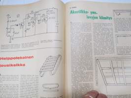 Taitaja 1962 nr 1 - &quot;Zero&quot;, Akustiikka levyjen kiinnitys, Kumimoottorilennokki &quot;TI&quot; Mikojan E-66, Moottorikelkan pienoismalli, vauvan kantokassi, Kenkien