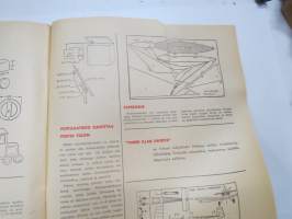 Taitaja 1962 nr 1 - &quot;Zero&quot;, Akustiikka levyjen kiinnitys, Kumimoottorilennokki &quot;TI&quot; Mikojan E-66, Moottorikelkan pienoismalli, vauvan kantokassi, Kenkien