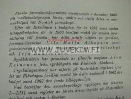 Pharmacopoea Nordica. Editio Fennica. Volumen I-III