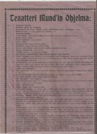 Teatteri Mundín Ohjelma Turku 1901