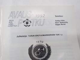 Avauspotku 1992 - Reilun pelin äänenkannattaja, Turun Erotuomarikerhon (jalkapallo) vuosijulkaisu