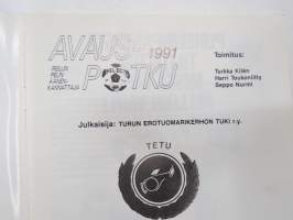 Avauspotku 1991 - Reilun pelin äänenkannattaja, Turun Erotuomarikerhon (jalkapallo) vuosijulkaisu