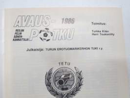 Avauspotku 1986 - Reilun pelin äänenkannattaja, Turun Erotuomarikerho (jalkapallo) vuosijulkaisu