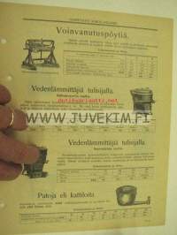 Voinvanutuspöytiä, vedenlämmittäjiä -Agros Oy myyntiesite