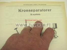 Ruunuseparaattoreita K-järjestelmää -Agros Oy myyntiesite