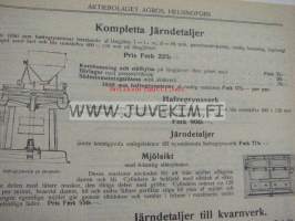 Myllykoneistojen rautaosat -Agros Oy myyntiesite