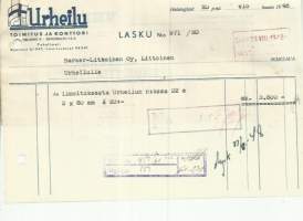 Urheilu Helsinki 1948 - firmalomake