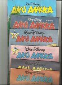 Aku Ankka  erä 1992 nr 4 ja 11, 1994 nr 18 ja 20, 2005 nr 38B ja 2007 nr 48  yht 6 lehteä