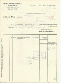 Uusi Kaidetehdas, Toijala 1951  - firmalomake