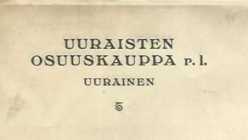 Uuraisten Osuuskauppa 1920 -21  - firmalomake