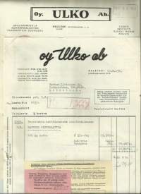 Ulko Oy Helsinki 1940 ja 1954 - firmalomake