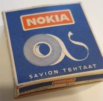 Nokia Savion Tehtaat - Valkoista eristysnauhaa, tuotepakkaus, 1956.