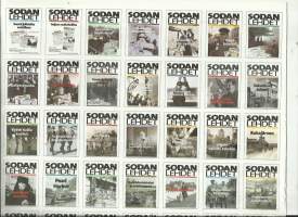 Sodan lehdet  kansia n 25 kpl  varsinaiset liitteenä olleet alkuperäisten lehtien kopiot puuttuvat n 25 kpl - sotauutisia