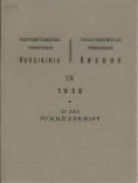 Yksityismetsänhoitajayhdistyksen vuosikirja.IX  1936Rinnakkaisnimeke:Privatforstmästarföreningens årsbok.