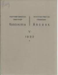 Yksityismetsänhoitajayhdistyksen vuosikirja.V  1932Rinnakkaisnimeke:Privatforstmästarföreningens årsbok.