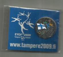 EYOF 2009 Tampere Finland Olympia pinssi - pinssi rintamerkki / avaamaton pakkaus Euroopan nuorten olympiafestivaalit (engl. European Youth Olympic Festival, EYOF)