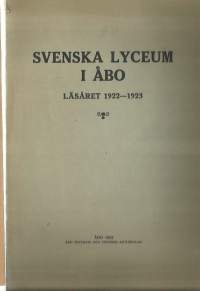 Svenska Lyceum, Turku  - vuosikertomus 1922-23 luettelot oppilaista ja opettajista