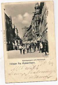 Köbenhavn  - paikkakuntapostikortti  kulkenut 1899 merkki pois