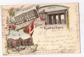 Köbenhavn   - paikkakuntapostikortti  kulkenut 1898 merkki pois