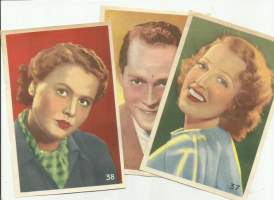 Birgit Tengroth, Franhot Tone, Jeanette Mc Donald keräilykuva 1937  yht 3 kpl