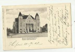 Helsinki Kansallisteatteri   - paikkakuntapostikortti postikortti kulkenut 1902 merkki pois