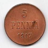 5 penniä  1917 II