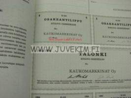 Kaukomarkkinat Oy, 50 000 mk -osakekirja