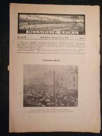 Helsingin Kaiku, Marrask. 25 p. 1905 N:o 47, sis. kuvia mm.  Suurlakkoviikolta, kansajoukko kuvernöörin talon edustalla Vaasassa, Ylioppilaitten suojelukaarti