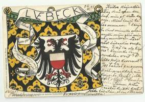 Lübeck   - paikkakuntakortti  postikortti -  kulkenut 1898 merkki pois