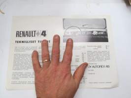 Renault 4 -myyntiesite / sales brochure
