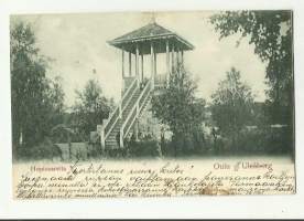 Oulu Hupisaarelta  - paikkakuntapostikortti kulkenut 1902 merkki pois