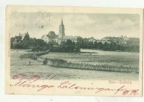 Oulu   - paikkakuntapostikortti kulkenut 1901 merkki pois