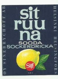 Sitruuna sooda - juomaetiketti