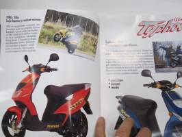 Piaggio mopot ja skootterit NRG, Typhoon, Zip, Zip SP, Sfera, Free, Vespa ET4, Vespa PX125 / PX200, Hexagon 125 -myyntiesite / sales brochure