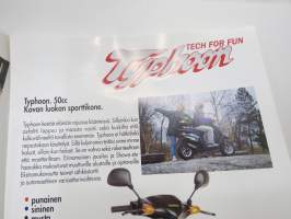 Piaggio mopot ja skootterit NRG, Typhoon, Zip, Zip SP, Sfera, Free, Vespa ET4, Vespa PX125 / PX200, Hexagon 125 -myyntiesite / sales brochure