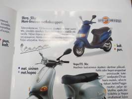 Piaggio mopot ja skootterit NRG, Typhoon, Zip, Zip SP, Sfera, Free, Vespa ET4, Vespa PX125 / PX200, Hexagon 125 -myyntiesite / sales brochure