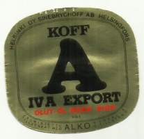 Koff IV A Export  olut  - olutetiketti