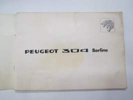 Peugeot 304 Berline -käyttöohjekirja