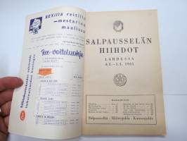 Salpausselän Hiihdot Lahti 4.-5.3.1961 -hiihtokilpailun käsiohjelma / skiing competition program
