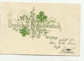 Kohopaino  - uudenvuodenkortti  kulkenut 1903