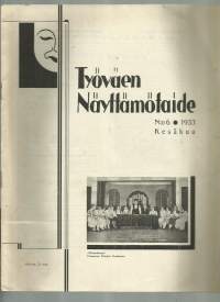 Työväen Näyttämötaide 1933 nr 6 /Tampereen Työväen Teatteri, politiikka ja kulttuurityö, Koiton Näyttämön ja Kansan Näyttämön yhtyminen