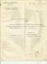 Lohjan Osuusteurastamo rl Lohja 1924  - firmalomake