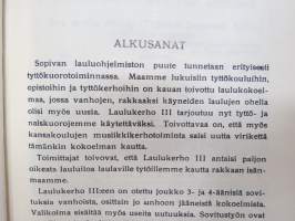 Laulukerho III - laulukirja kolmi- ja neliäänisiä lauluja tyttö- ja naiskuoroja varten -song book